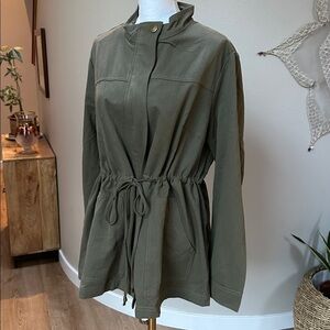 Agnes Orinda new with tags 100% Cotton Anorak cinch Tie Waist Lightweight jacket